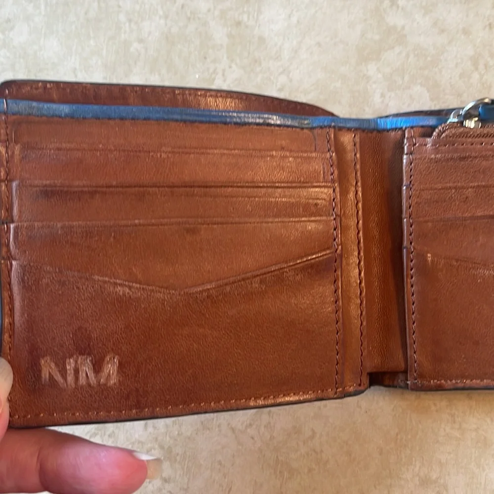 Fossil Bi-Fold Airplane Leather Wallet